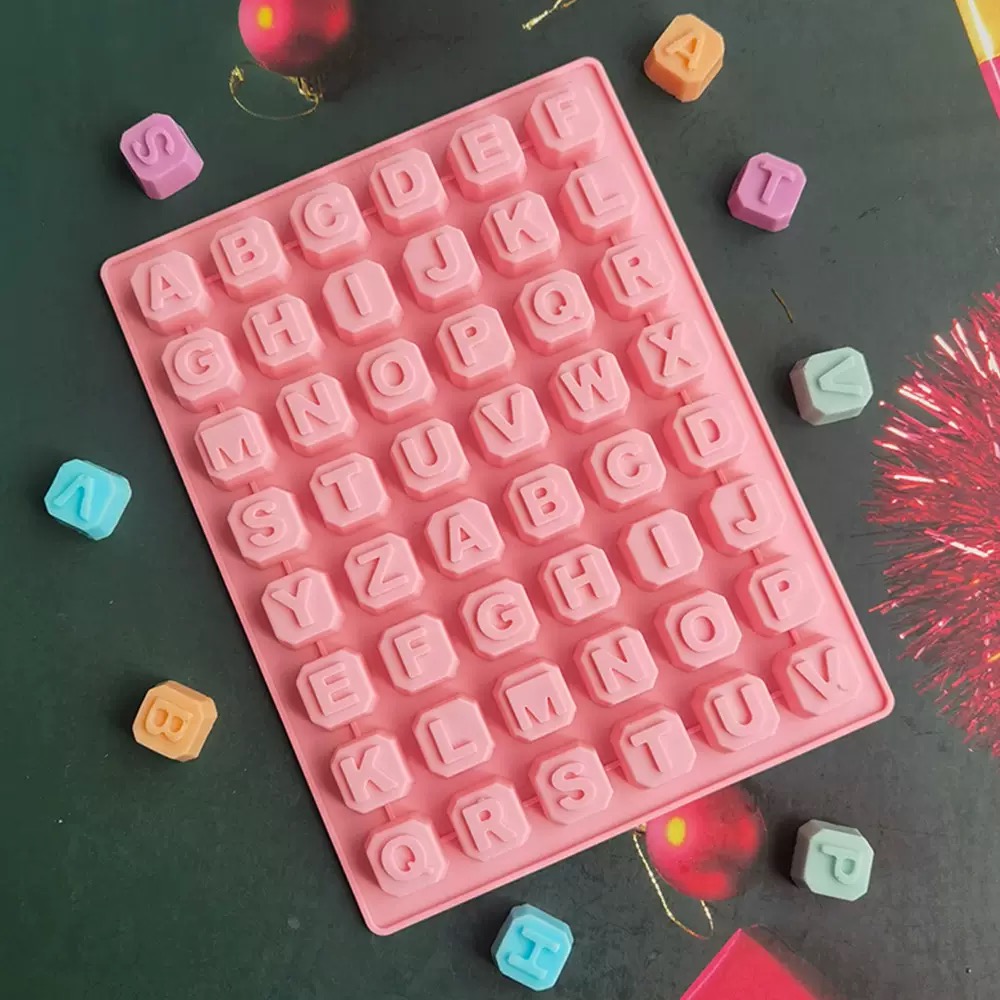 Soap Making Handmade - Molde de silicone com 48 letras