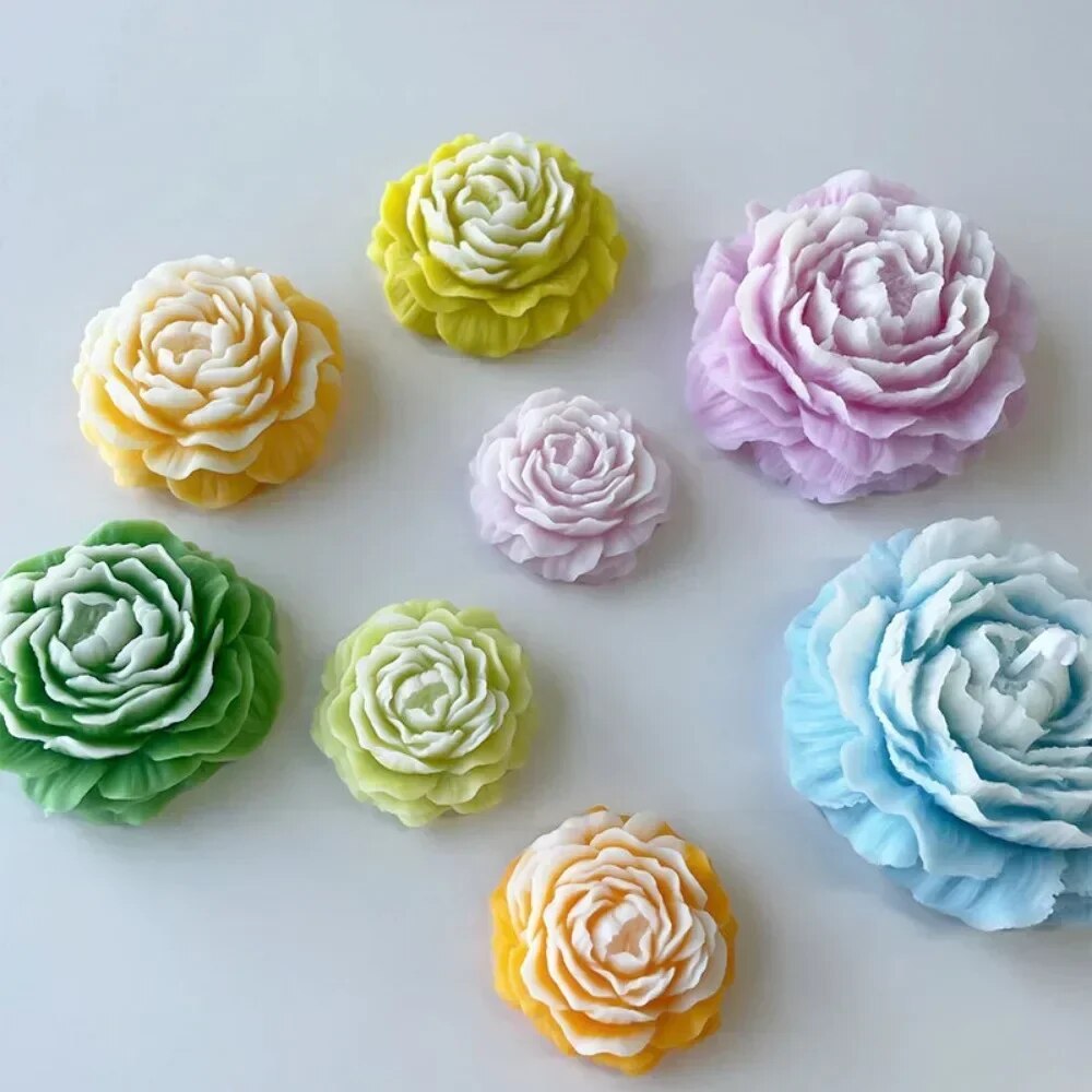 Soap Making Business - 3d peônia vela molde de silicone