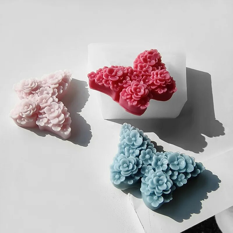 Rosa borboleta vela molde de s - Soap Making Business avaliação e preço