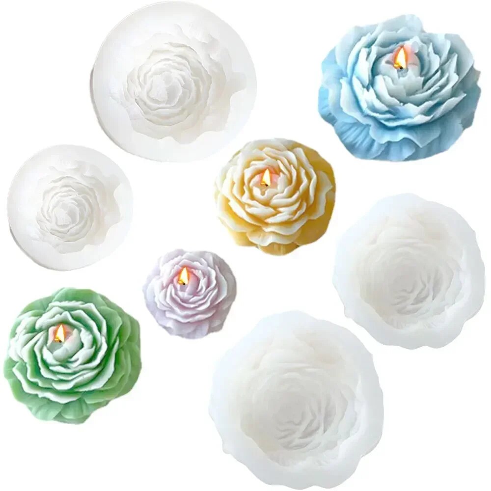 3d peônia vela molde de silico - Soap Making Business avaliação e preço