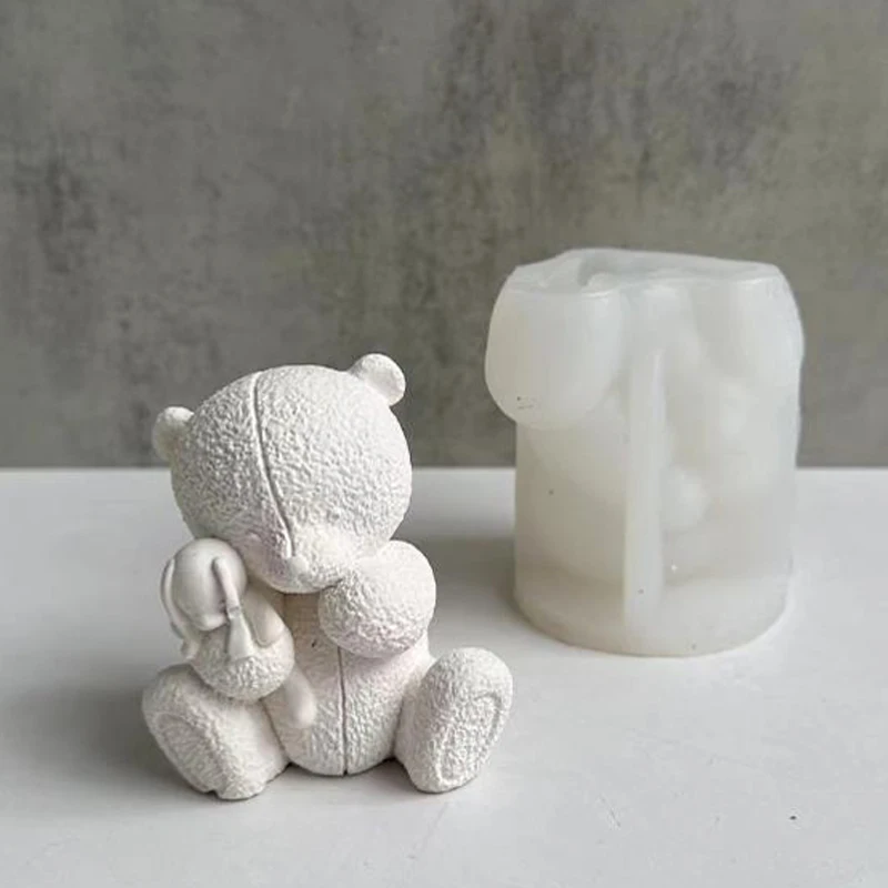 Urso tecido vela molde de sili - Soap Making Business avaliação e preço