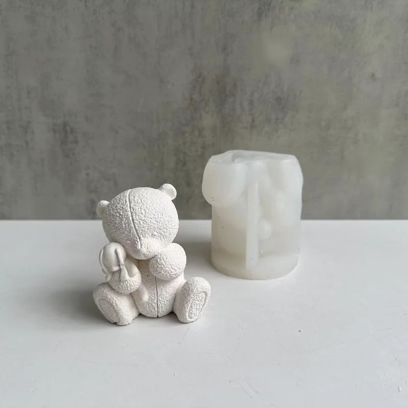 Urso tecido vela molde de sili - Soap Making Business avaliação e preço