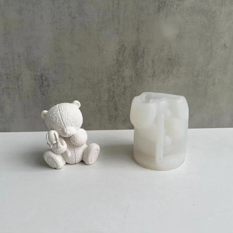 Urso tecido vela molde de sili - Soap Making Business avaliação e preço
