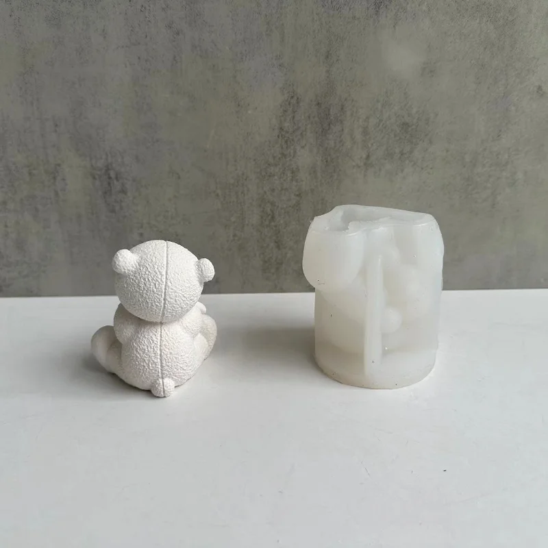 Urso tecido vela molde de sili - Soap Making Business avaliação e preço